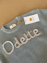 Load image into Gallery viewer, Oversized Knitted Sweater Grey Blue
