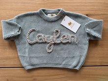 Load image into Gallery viewer, Oversized Knitted Sweater Grey Blue
